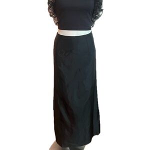 jessica mcclintock fully lined vintage black maxi skirt - size 6